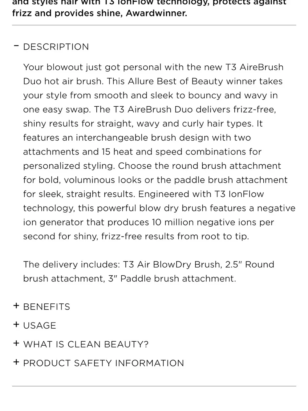 T3 Dual-Head Hot Air Styling Brush in White with Rose Gold Trim